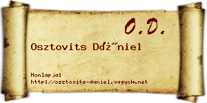 Osztovits Dániel névjegykártya